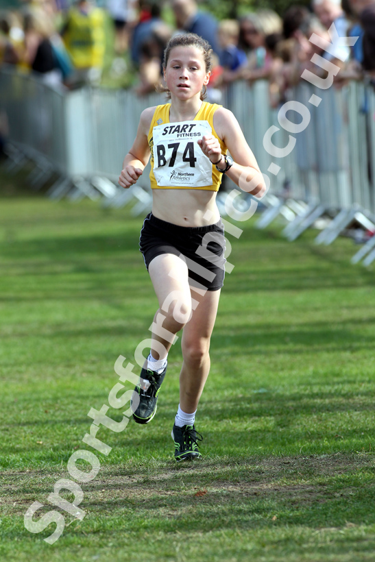 Erica Byram (Holmfirth Harriers), under-13 girls, Northern Cross Country Relay, Graves Park, Sheffield